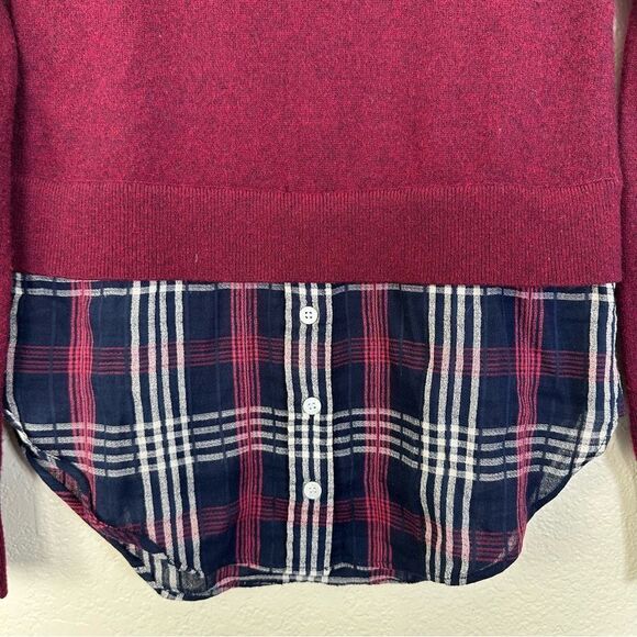 Veronica Beard Jensen Puff Sleeve Cashmere Tunic Sweater Size XS/S in Burgundy - Picture 7 of 11